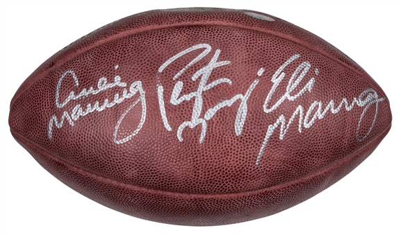 Peyton, Eli, and Archie Manning Multi Signed Wilson Football (Steiner)